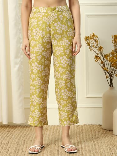 Image of FIORRA Womens Cotton Blend A-Line Kurta Pant Set