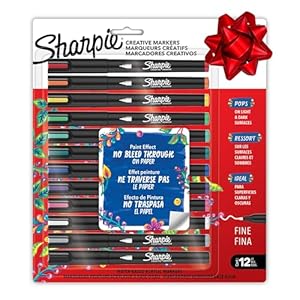 Sharpie Marcadores creativos, marcadores de pintura acrílica a base de agua, punta fina, surtidos, 12 unidades