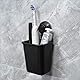 Linkidea Zahnbürstenhalter mit Saugnapf, Wandmontage, für Badezimmer, Dusche, Rasierer, Rasierer, Aufhänger, elektrische/batteriebetriebene Zahnbürste und Zahnpasta-Organizer (schwarz)