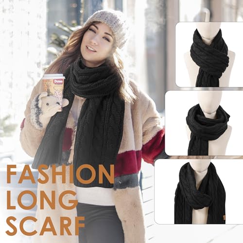 REDESS Women's Big Knit Scarf Winter Warm Long Wrap Cashmere Wool Thick Winter Large Chunky Scarf for Women4