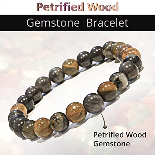 Image of ANAYA AGATE Healing Crystal Bracelet for Women and Men - 8mm Round Beaded Bracelet for Men and Women - Unisex Stretchy Gemstone Bracelet for Healing and Protection