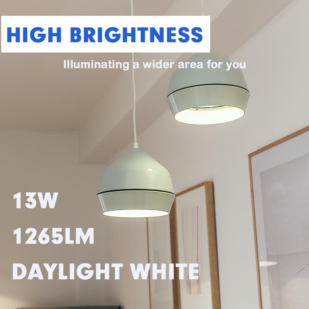 Geminilite 100 Watt Equivalent LED Light Bulbs, 13W 1265 Lumen