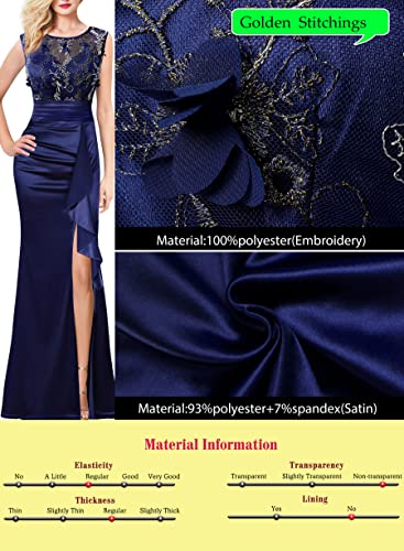 Image of VFSHOW Womens Formal Ruched Ruffles Evening Prom Wedding Party Maxi Dress