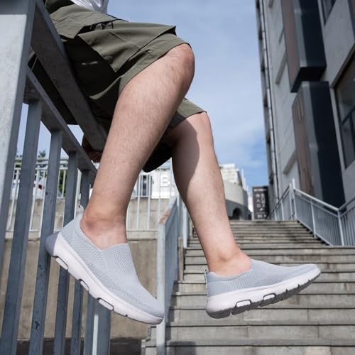 poemlady Men's Casual Slip on Walking Loafer Shoes -Mesh Tennis Work Sneakers2