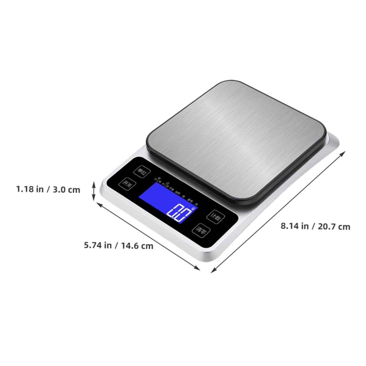 Cabilock Escala electrónica de alta precisión medición Hornada pesar escalas inteligentes peso electrónico pequeña escala de alimentos balanzas electronicas cocina plano de acero inoxidable