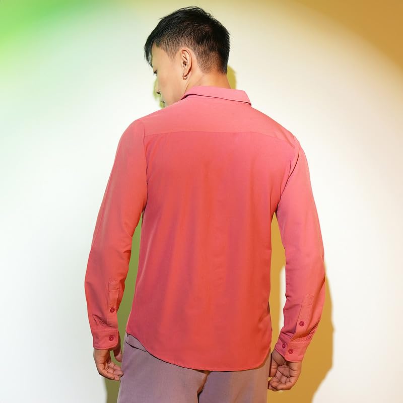 Image of CAHOOT Men's Solid Utility Shirt | Casual Wear | Spread Collar | Long Sleeve | Button Closure | Shirt Crafted with Comfort Fit for Everyday Wear