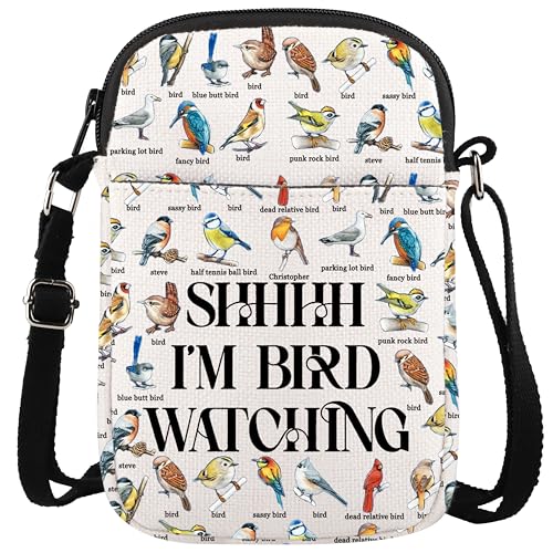 WCGXKO Bird Gift Shhh I'm Bird Watching Bird Enthusiasts Gift Gift For Bird Lovers Parents and Grandparents Crossbody Bag