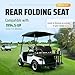 ECOTRIC Golf Cart Folding Rear Seat Kit W/Grab Bar Compatible with 1994.5-Up EZGO TXT Models Back Flip Seat Black