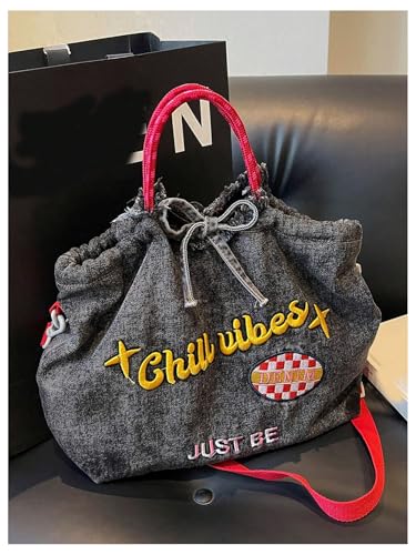 Verdusa Women's Y2K Graphic Shoulder Bag Large Capacity Top Handle Clutch Purses3