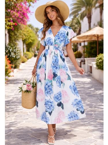 Image of Flessibili Womens Summer Floral Maxi Dress Wedding Guest Party Long Dresses 2026