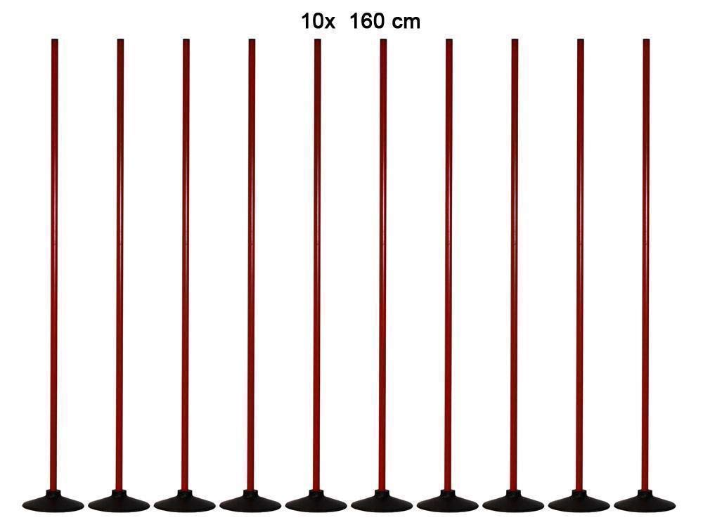 Lot de 10 avec pied, en caoutchouc, barre de slalom 160 cm – Couleurs assorties