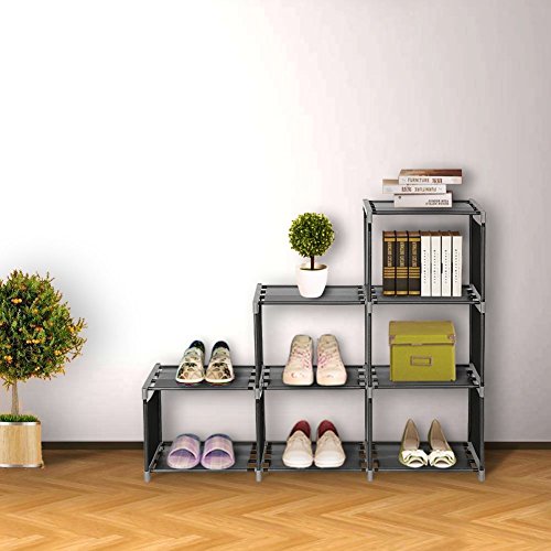 Blissun Cube Organizer 3 Tier Cabinet Bookcase, Storage Cube Closet Shelf, Black, BLIS-A01