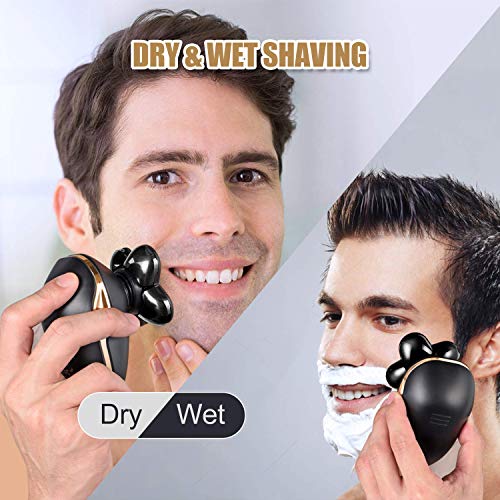 Electric Shaver for Men Grooming Kit, Cosyonall 5 in 1 Electric Razor Cordless Waterproof Wet Dry Rotary Bald Head Shaver Nose Trimmer Facial Cleansing Brush, USB Rechargeable with LED Display - Thumbnail 3