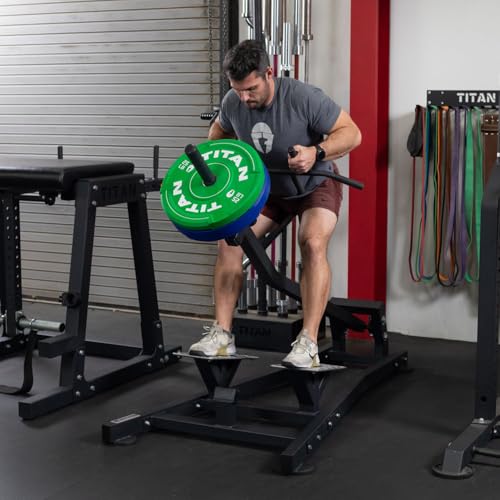 Image of Titan Fitness Plate-Loaded Standing T-Bar Row Machine, Adjustable Multi-Grip Handles, Fits Olympic Weight Plates, Multi-Joint Back Row Exercise Machine for Upper Body Strength