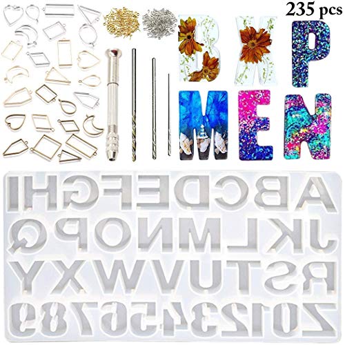 Outgeek Backward DIY Casting Mold Reversed Number Alphabet Mold Jewelry Casting Mold DIY