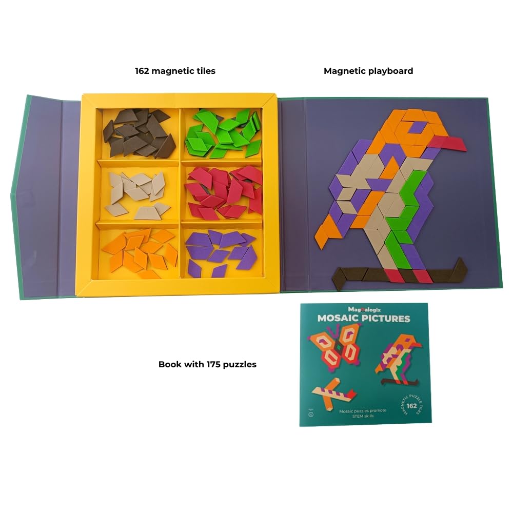 PELIKAS TOYZ Magnetic Tile Puzzle for Kids 5 to 7 Year Old| Learning and Educational Toys Games | Magnalogix Mosaic Pictures - Image 3 thumbnail