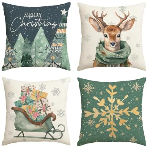 Artoid Mode Christmas Cushion Covers Set of 4 Cover