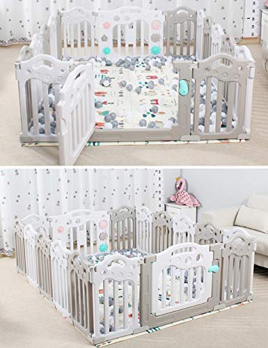 boxen voor peuters, schattig veiligheid speelcentrum tuin babyverzorging hek peuter speelkleed box met 16 kleurrijke panelen, meisjes jongens kinderen kruipen voor speelkamer kwekerij b - Afbeelding 8