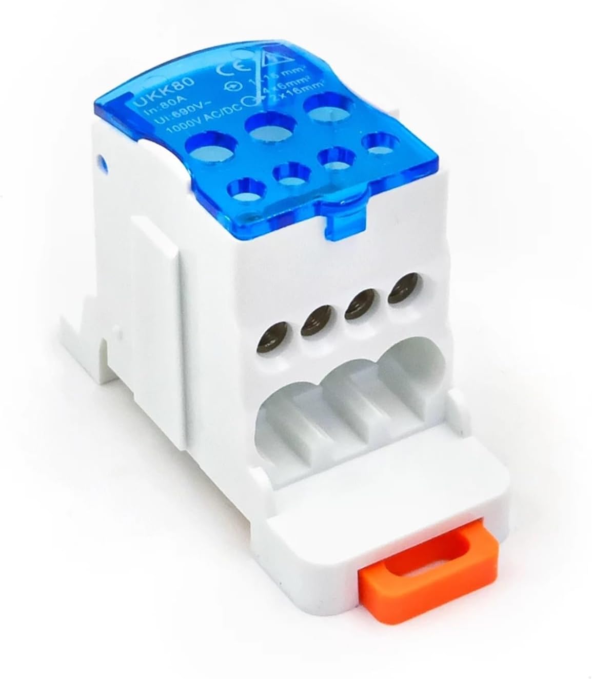 1Pcs UKK-80A DIN Rail Power Distribution Block 80A High-Current Terminal, Brass Conductor Secure Connection for Industrial Electrical(UKK-80A-GREEN)