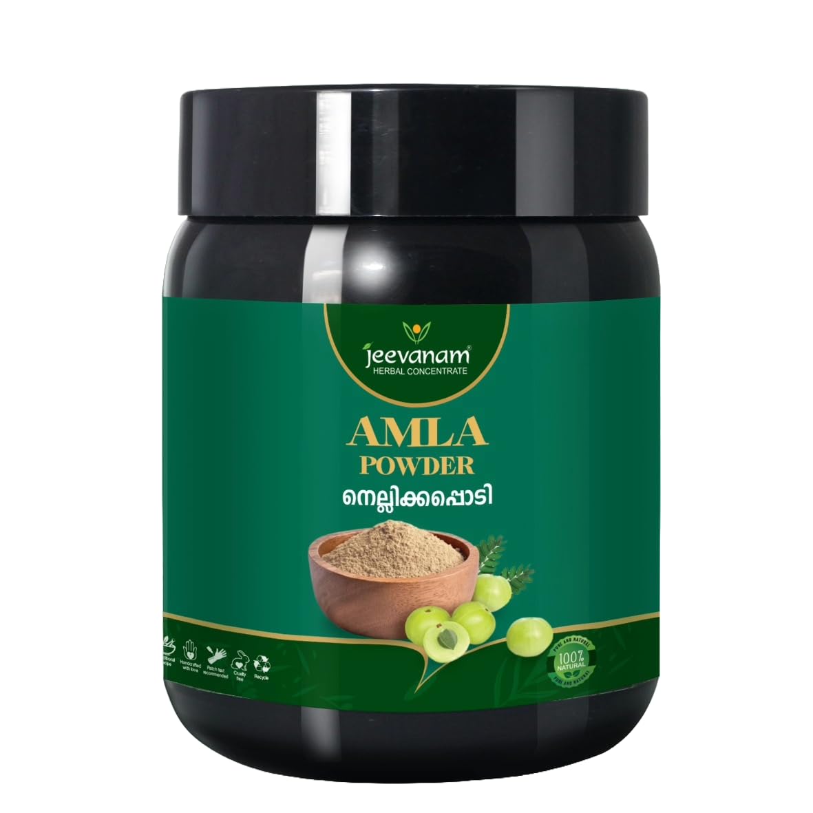 Jeevanam Herbal Concentrate 100% Natural Organic Amla (Indian Gooseberry) Powder (Dry) | Skin & Hair Care | Food Grade for Men & Women | 200g