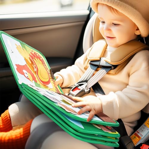 Image of PATPAT Farm Toddler Busy Board, Montessori Toys for Boys Girls 1 2 3 4 Year Old, Educational Quiet Activity Book with Knowledge with Life Skills, Toddlers Travel Toys for Airplane Car