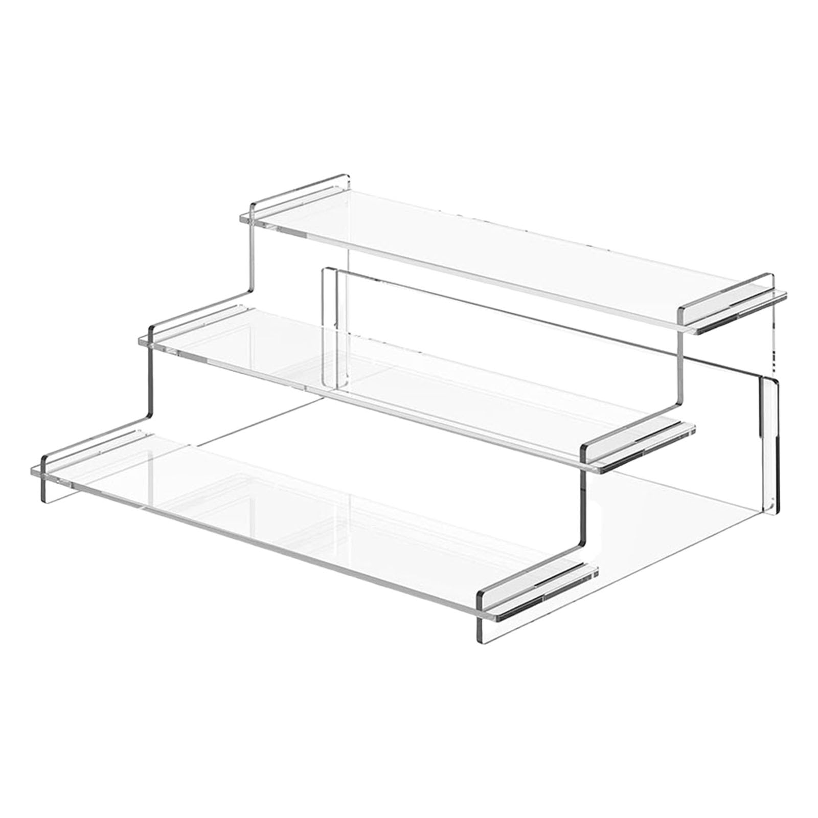 Msioytog Clear 3-Tier Acrylic Bathroom Vanity Shelf for Jewelry & Cosmetics Storage Clear Cosmetic Storage Rack