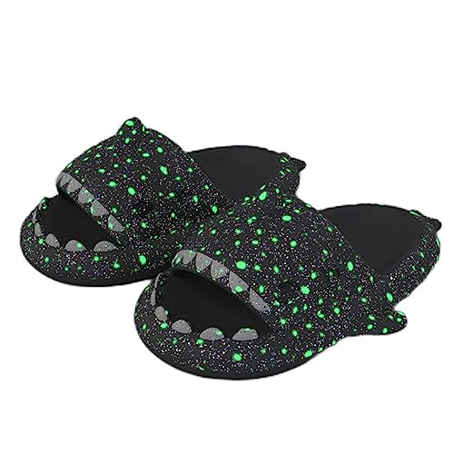 Zureto Galaxy Shark Slides, 3D Shark Slides Glow in the Dark, Thick Sole Anti-slip Open Toe Shark Slippers Sandals