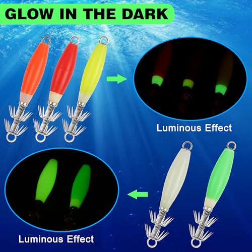 Turlutte calamar fluorescente pour éviter les décrochages lors de vos pêches de nuit - 4