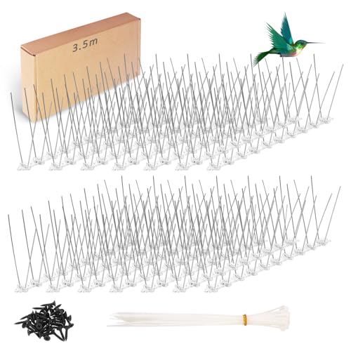 Picco Anti Piccione Inossidabile, 3,5 Metri Picco Anti-Piccione, 25 cm x 14 Pezzi Picche Anti-Uccelli per Balconi, Ecologico degli Animali Picco Anti Uccelli Antipiccione