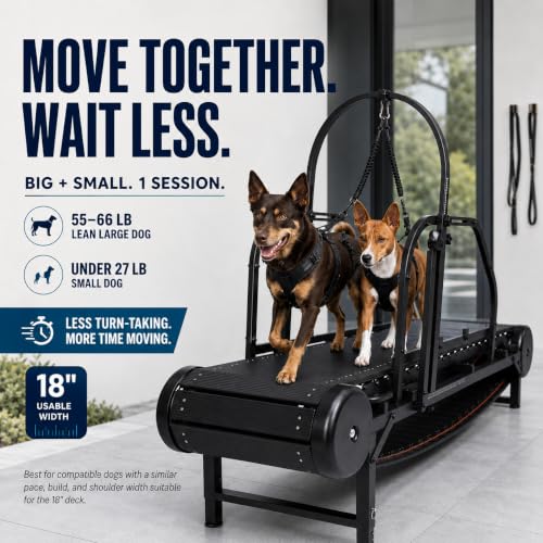 Image of Dog Treadmill for Large Dogs with Manual Brake & Timer, 18 inch Usable Width