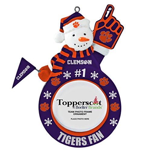 NCAA Clemson Tigers Snowman Frame Ornament