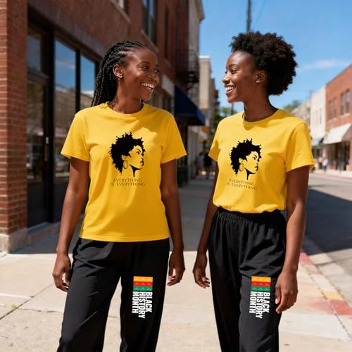 Image of Black History Shirts Black Graphic tees for Men and Women, Magic Fashion Afro American Natural Hair Vintage Melanin T-Shirts