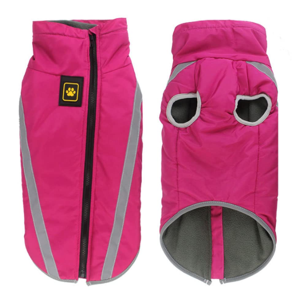 FEimaX Abrigo para Perros de Invierno Chaqueta Impermeable Ropa a Prueba de Viento con Forro Polar y Orificio para Arnés, Chaleco Cálido Duradero para Perro Pequeños Medianos Grandes y Mascotas