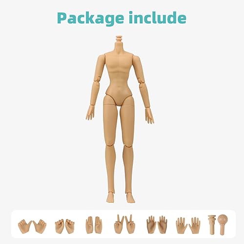 Miniatura 5 de Cuerpo de muñeca BJD masculino de 8.27 pulgadas, figura movible en blanco de 16 bola articulada cuerpo de muñeca para hacer muñecas, maquillaje de