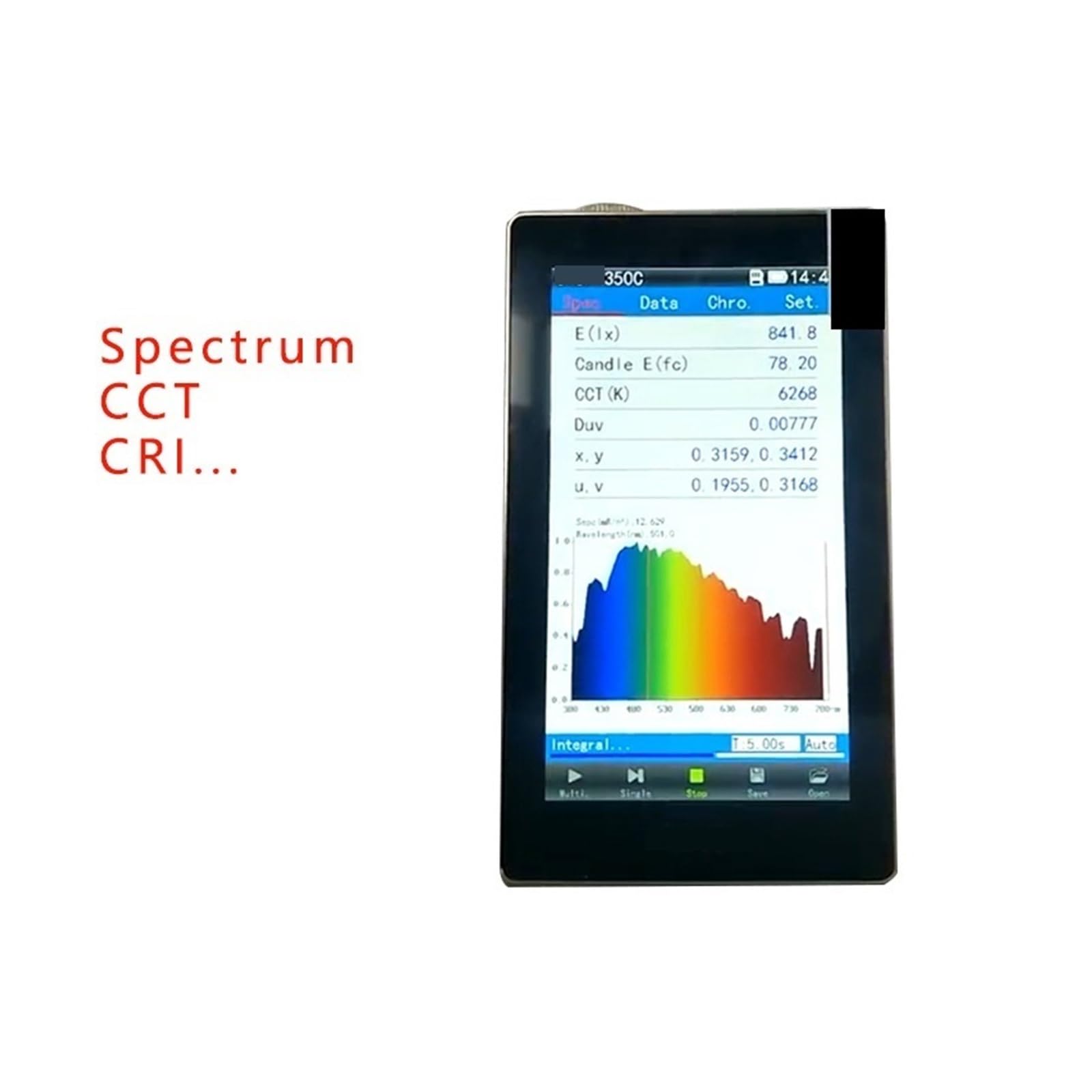 Espectrofotómetro, Temperatura De Color Prueba Del Espectrómetro 350C