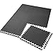 TecTake Lot de Tapis de Protection Tapis de Fitness | Antidérapant, antitaches | Système emboîtable Extensible - diverses quantités et modèles (6X Noir | no. 402653)