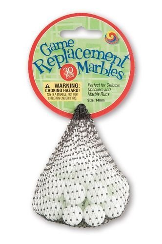 14MM 30 Piece OPAL WHITE CHINESE CHECKERS GAME REPLACEMENT MARBLES