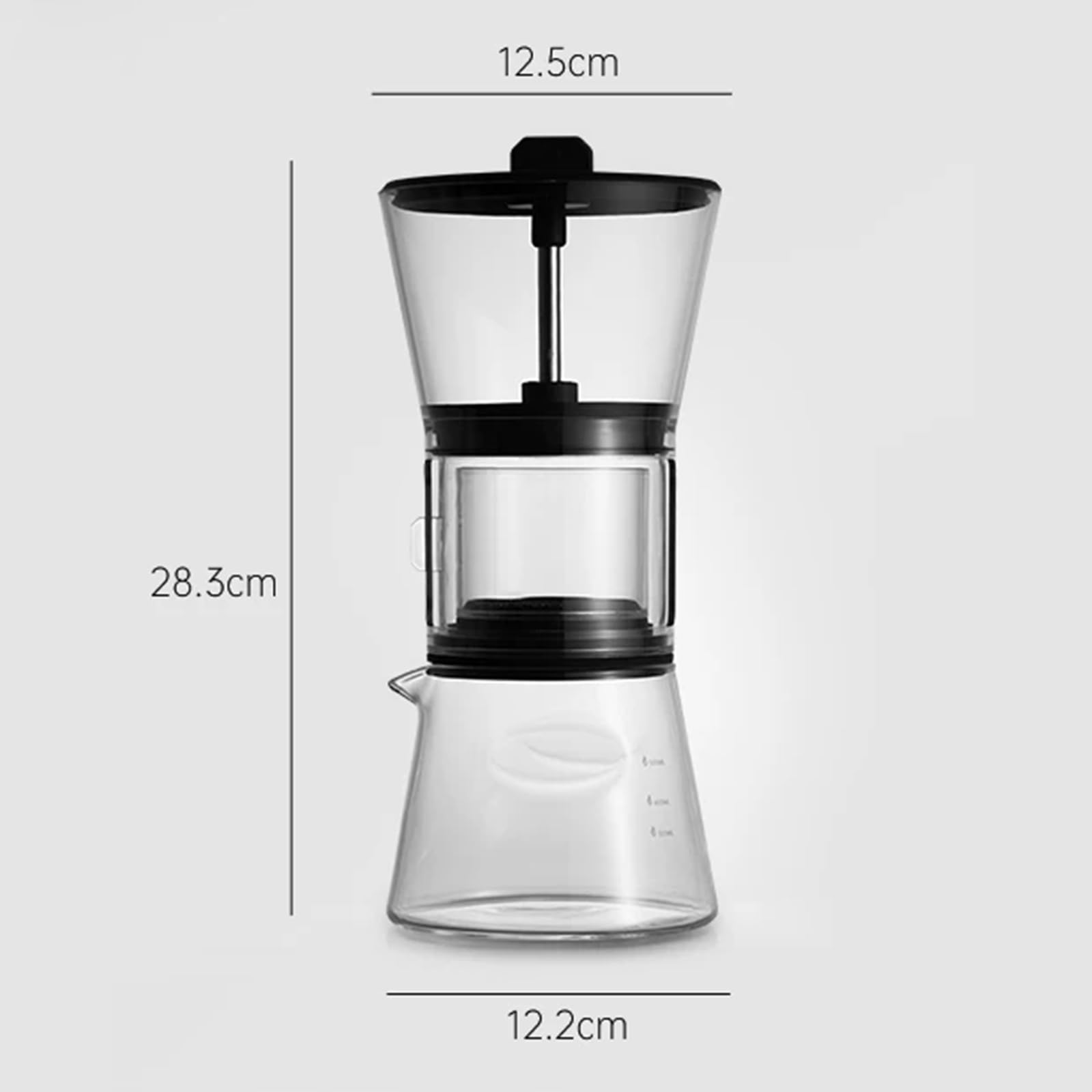Ekspres do kawy Cold Brew, ekspres do kawy z 6 regulacjami prędkości kroplówki, szklany dzbanek 600 ml, zaparzenia 2-5 filiżanek, idealny do barów, klubów, imprez