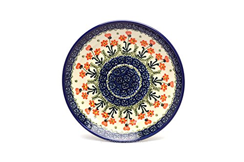 Polish Pottery Plate – 7 3/4 Salad/dessert – Peach Spring Daisy by Polish Pottery Gallery