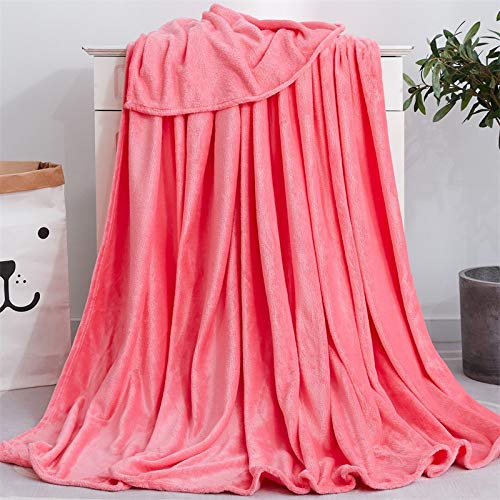 Yinghesheng Flannel Fleece Soft Throw Blanket for Settees/Sofa/Chairs/Couch - Lightweight, Warm and Cozy,Single/Double/Twin Bed Large Plush Blankets,orange pink,120x200cm — image 1