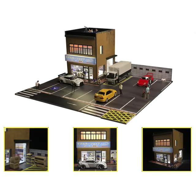 1:64 GFANS Model Car Diorama Garage Shops with LED Lighting Dealership Model Car Toy (Japanese Store) โ image 1