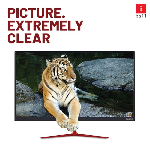 Image of iball Bird i22 LED Monitor with (21.45 inch) Widescreen, Frameless Ultra Slim Design, 1920 x 1080 Pixels, HDMI /VGA Inputs, A+ Grade Panel, Metal Stand, Wall Mountable, 3 Year Warranty.