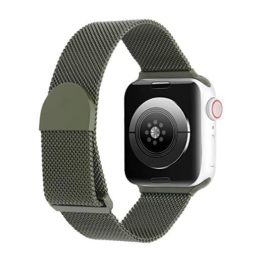 Atiyoo Correa de repuesto magnética ajustable para reloj, unisex, para hombres y mujeres, compatible con Apple Watch Bands, 49 mm, material de acero inoxidable de metal liso, verde