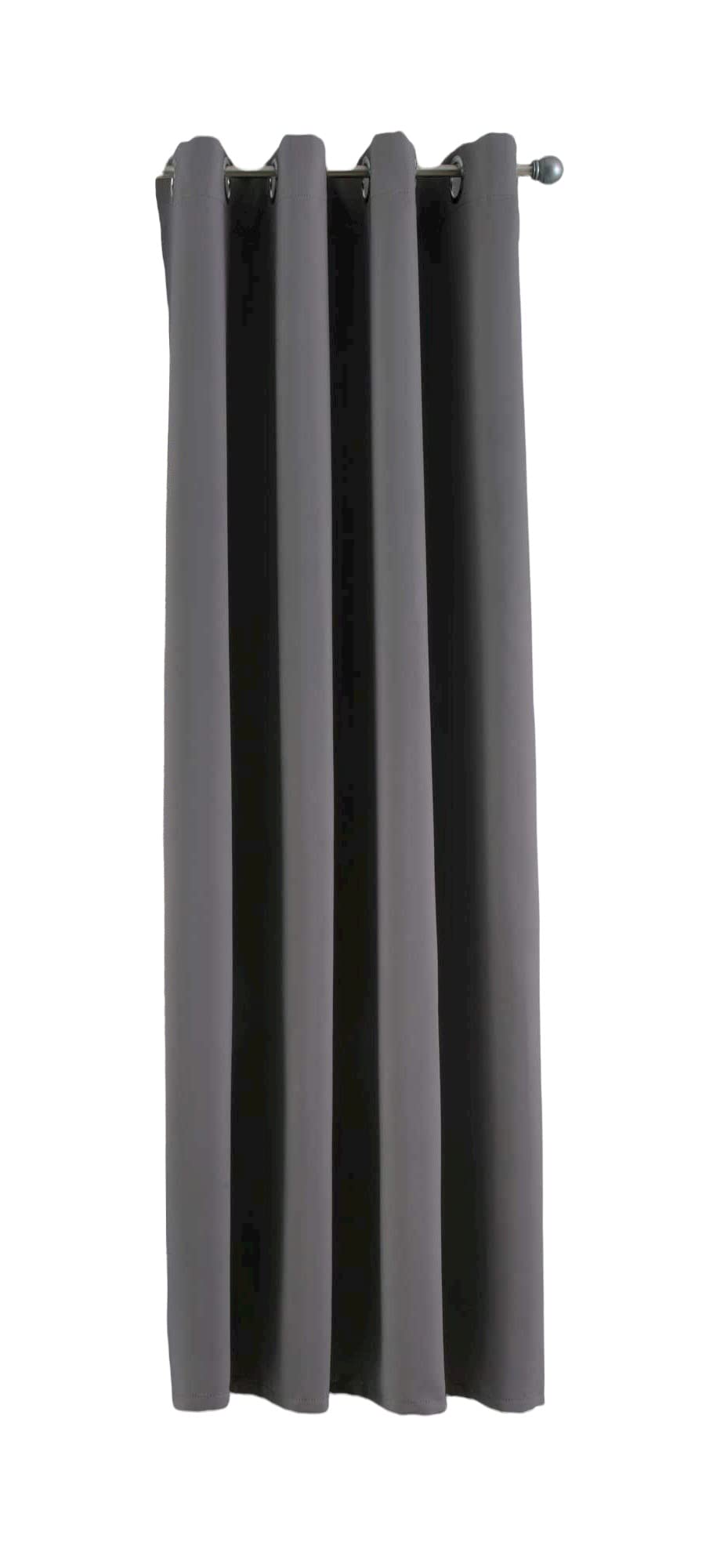 GardinenboxNewYork Opaque Curtain Dark Grey H x W 160 x 140 cm Pack of 1 Thermal Blackout Curtain Blackout Eyelet Sound-Absorbing Oeko-Tex UV Protection Tieback 201920600OEKO-TEX STANDARD 100