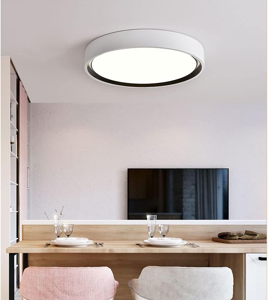 LED Ceiling Light 2.36in Ultra-Thin Round Shaped Flush Mount Light Fixture Modern Simplicity Trichromatic Light Dimmable Indoor Lighting Lamp for Bedroom Restaurant Kitchen Office