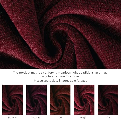 Image of Encasa XO Dining Table Runner for 4 to 6 Seater | 28x91 cm | Maroon | Chenille Fabric | Machine Washable