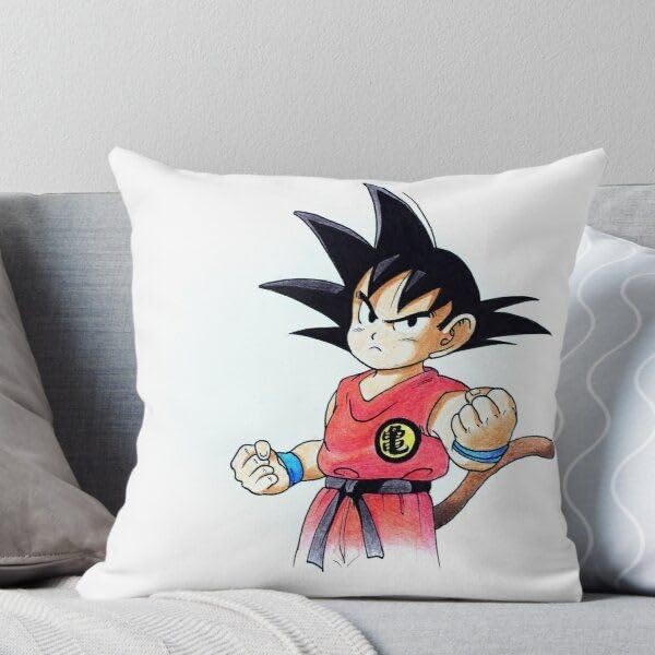 CRAFT MANIACS Goku Best Caricature Comic Art 16 * 16 Pillow with Filler | UBER Cool Merch for DRAZON Ball Z Anime Lovers
