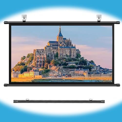Pantalla de proyector manual 72 pulg 16:9 para cine en casa miniatura 1