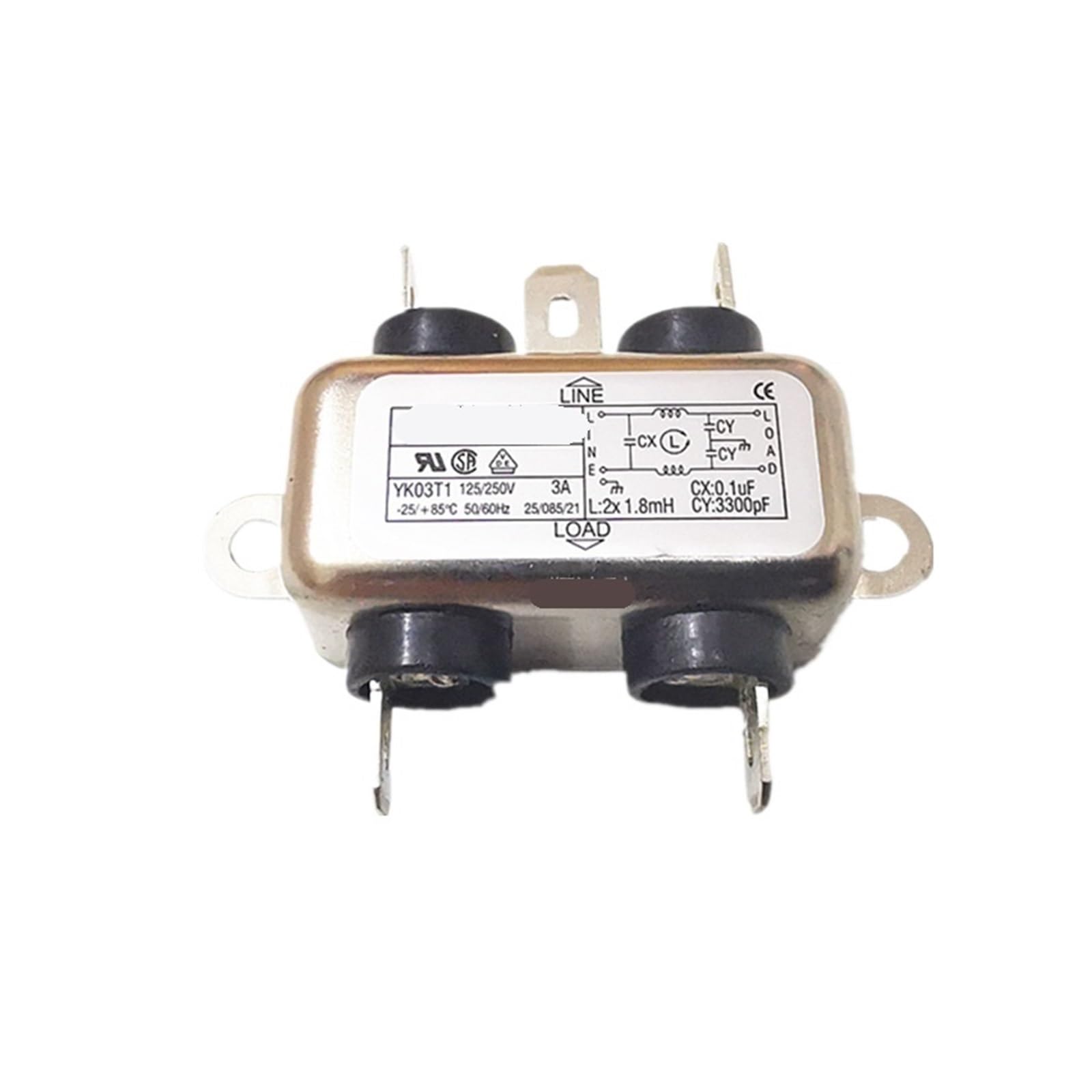 Filtre de puissance YK03T1 monophasé 220V 3A pour réseau électrique stable