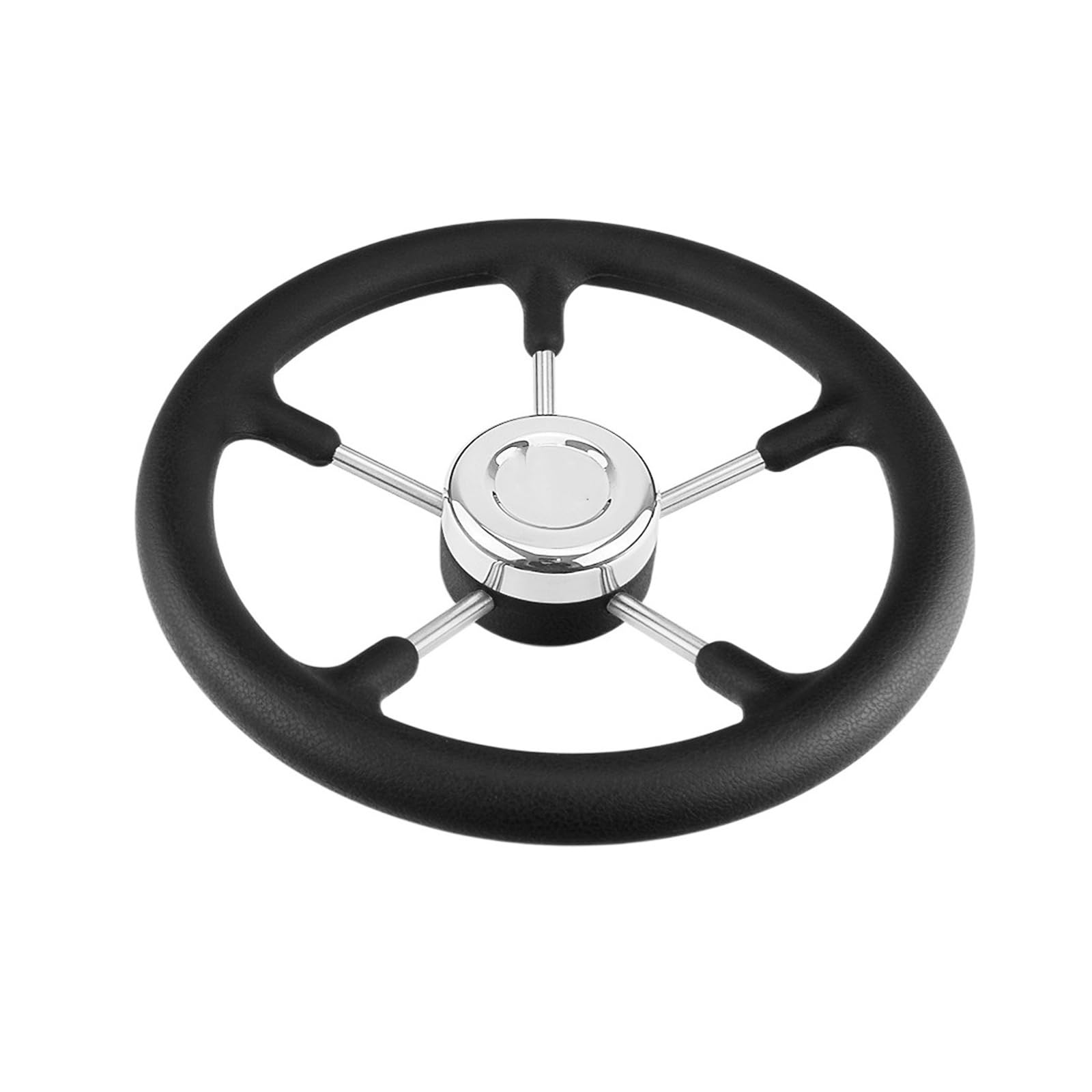 ZGYDNM Ship steering wheel Marine 320mm Black Polyurethane Foam Steering Wheel Marine Grade 5 Spokes 15 Degree 3 4 Shaft Boat Yacht Accessories Comfortable